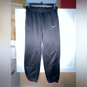 Nike Kids Black Dri Fit Joggers with White Logo size Large